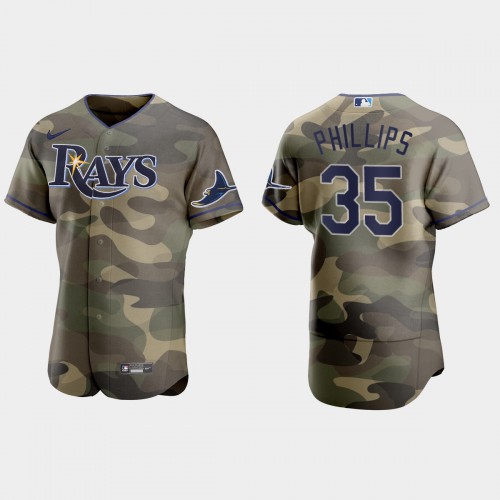 Tampa Bay Tampa Bay Rays #35 Brett Phillips Men’s Nike 2021 Armed Forces Day Authentic MLB Jersey -Camo Men’s