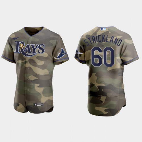 Tampa Bay Tampa Bay Rays #60 Hunter Strickland Men’s Nike 2021 Armed Forces Day Authentic MLB Jersey -Camo Men’s
