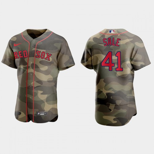 Boston Boston Red Sox #41 Chris Sale Men’s Nike 2021 Armed Forces Day Authentic MLB Jersey -Camo Men’s