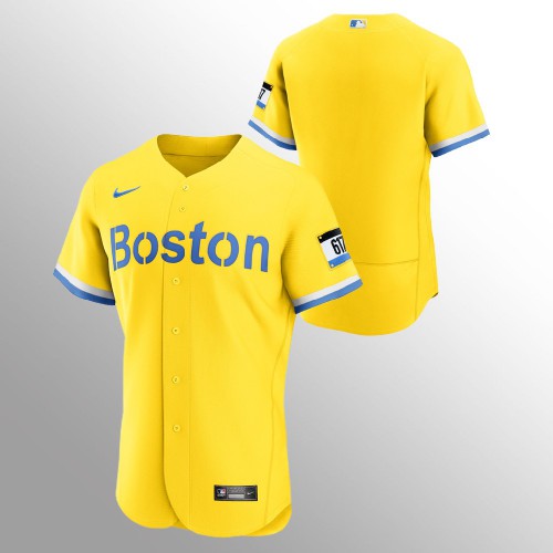 Boston Boston Red Sox Men’s Nike 2021 City Connect Gold Authentic MLB Jersey Men’s