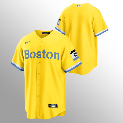 Boston Boston Red Sox Men’s Nike 2021 City Connect Gold Fans Version MLB Jersey Men’s