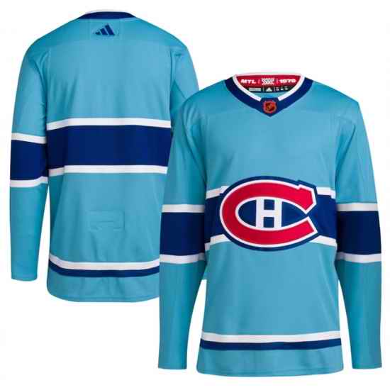 Men Montreal Canadiens Blank Blue 2022 #23 Reverse Retro Stitched Jersey