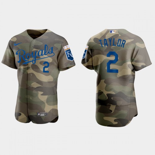 Kansas City Kansas City Royals #2 Michael A. Taylor Men’s Nike 2021 Armed Forces Day Authentic MLB Jersey -Camo Men’s