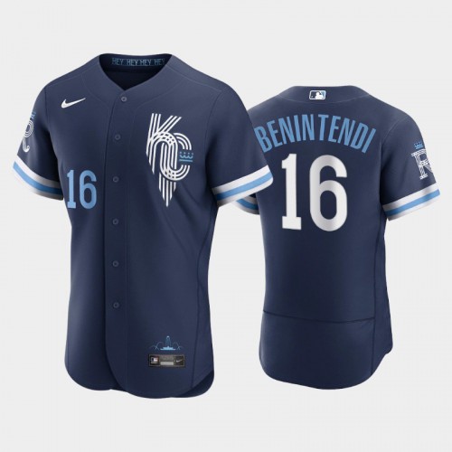 Kansas City Kansas City Royals #16 Andrew Benintendi Men’s Nike Authentic 2022 City Connect Navy Jersey Men’s