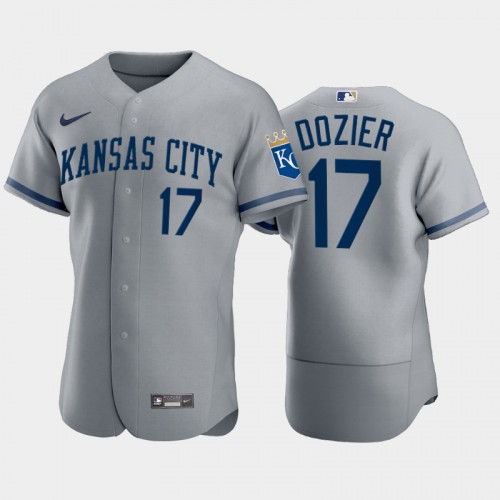 Kansas City Kansas City Royals #17 Hunter Dozier Men’s Nike 2022 Authentic Gray Jersey Men’s