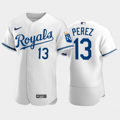 Kansas City Kansas City Royals #13 Salvador Perez Men’s Nike Game Replica 2022 City Connect White Jersey Men’s