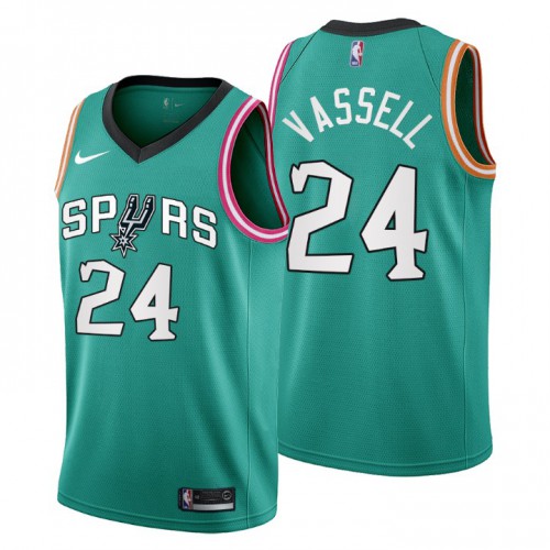 Nike San Antonio Spurs #24 Devin Vassell Men’s 2022-23 City Edition NBA Jersey – Cherry Blossom Teal Men’s
