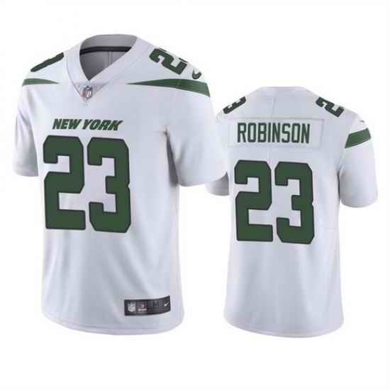 Men New York Jets #23 James Robinson White Vapor Untouchable Limited Stitched Jersey