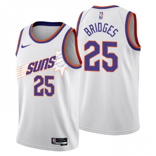 Nike Phoenix Suns #25 Mikal Bridges Men’s 2022-23 City Edition NBA Jersey – Cherry Blossom White Men’s