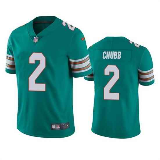 Men Miami Dolphins #2 Bradley Chubb Aqua Color Rush Limited Stitched Football Jersey