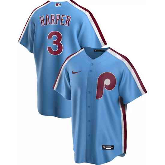 Youth Philadelphia Phillies #3 Bryce Harper Blue Cool Base Stitched Baseball Jersey