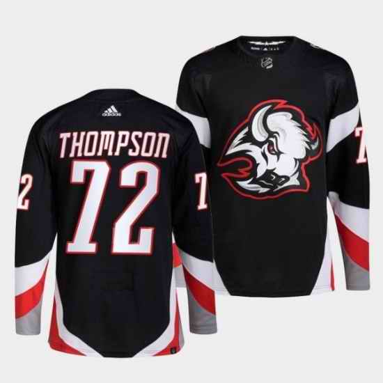 Men Buffalo Sabres 72 Tage Thompson 2022 #23 Black Stitched Jersey