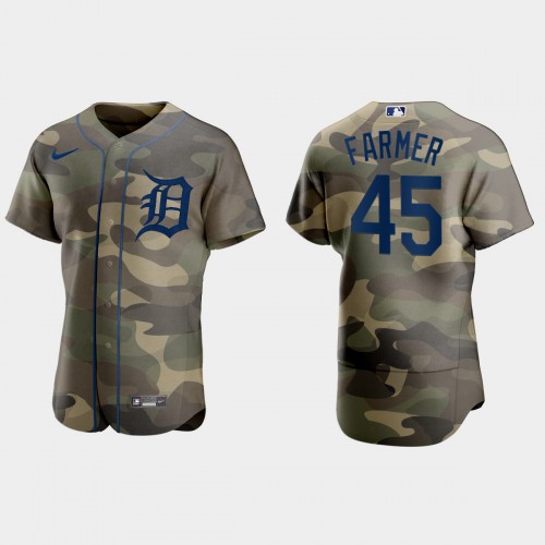 Detroit Detroit Tigers #45 Buck Farmer Men’s Nike 2021 Armed Forces Day Authentic MLB Jersey -Camo Men’s