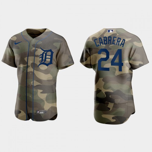 Detroit Detroit Tigers #24 Miguel Cabrera Men’s Nike 2021 Armed Forces Day Authentic MLB Jersey -Camo Men’s