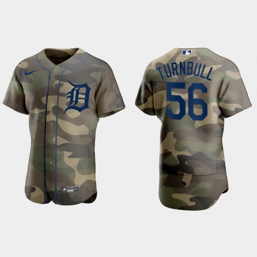 Detroit Detroit Tigers #56 Spencer Turnbull Men’s Nike 2021 Armed Forces Day Authentic MLB Jersey -Camo Men’s
