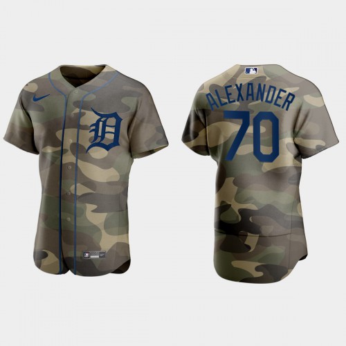 Detroit Detroit Tigers #70 Tyler Alexander Men’s Nike 2021 Armed Forces Day Authentic MLB Jersey -Camo Men’s