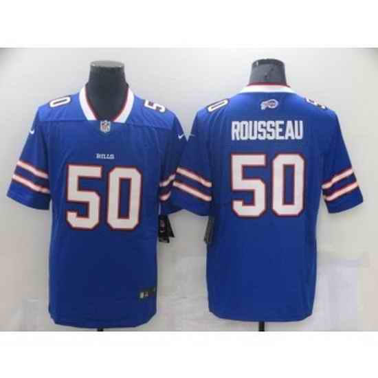 Nike Buffalo Bills #50 Gregory Rousseau Blue Vapor Limited Men Jersey