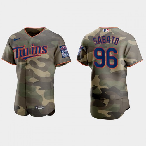 Minnesota Minnesota Twins #96 Aaron Sabato Men’s Nike 2021 Armed Forces Day Authentic MLB Jersey -Camo Men’s