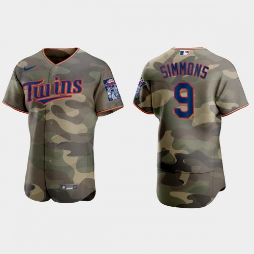 Minnesota Minnesota Twins #9 Andrelton Simmons Men’s Nike 2021 Armed Forces Day Authentic MLB Jersey -Camo Men’s