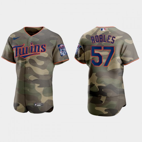 Minnesota Minnesota Twins #57 Hansel Robles Men’s Nike 2021 Armed Forces Day Authentic MLB Jersey -Camo Men’s