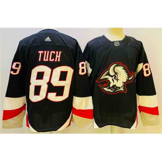 Men Buffalo Sabres 89 Alex Tuch 2022 #23 Black Stitched Jersey