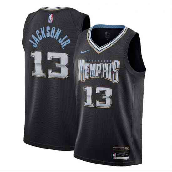 Men Memphis Grizzlies #13 Jaren Jackson Jr  Black 2022 23 City Edition Stitched Basketball Jersey