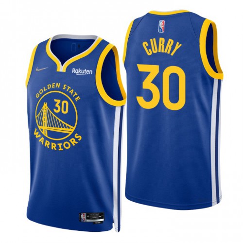 Nike Golden State Warriors #30 Stephen Curry Royal Men’s 2021-22 NBA 75th Anniversary Diamond Swingman Jersey – Icon Edition Men’s