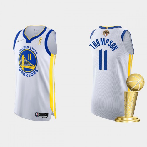 Golden State Golden State Warriors #11 Klay Thompson Men’s Nike White 2021-22 NBA Finals Champions Authentic Jersey Men’s