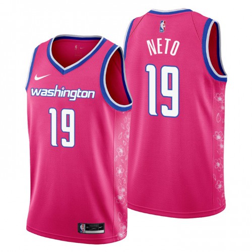 Nike Washington Wizards #19 Raul Neto Men’s 2022-23 City Edition NBA Jersey – Cherry Blossom Pink Men’s