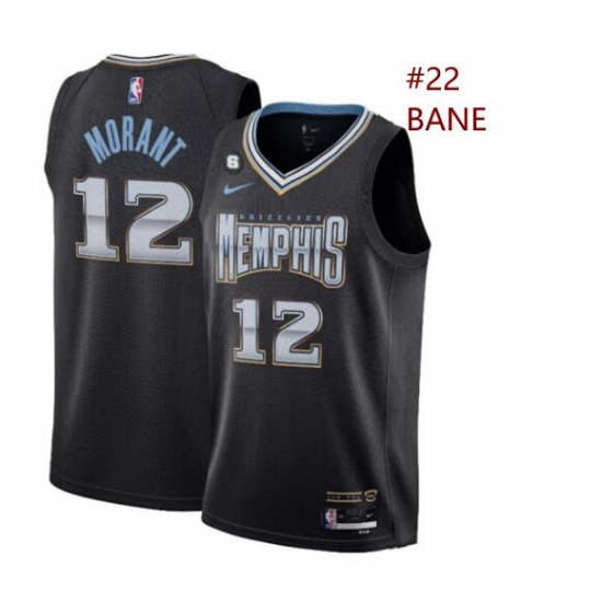Men Memphis Grizzlies 22 Desmond bane Black 2022 23 City Edition With NO #6 Patch Stitched Basketball Jersey
