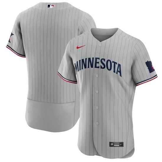 Men Minnesota Twins Blank Grey 2023 Home Team Flex Base Stitched Jersey