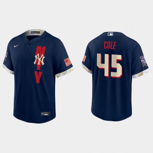 New York New York Yankees #45 Gerrit Cole 2021 Mlb All Star Game Fan’s Version Navy Jersey Men’s