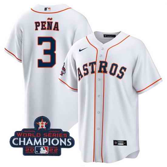 Youth Houston Astros #3 Jeremy PeNa White 2022 World Series Champions Home Stitched BaseballJersey