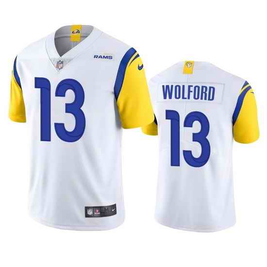 Men Los Angeles Rams #13 John Wolford White Vapor Untouchable Limited Stitched Football Jersey