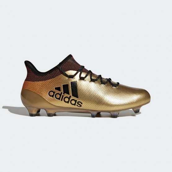 Mens Tactile Gold Metallic/Black/Infrared Adidas X 17.1 Firm Ground Cleats Soccer Cleats 127ZLJUB