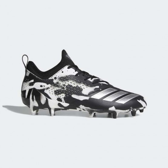 Mens White/Silver Metallic/Core Black Adidas Adizero Tagged Cleats Football Cleats 128DYLEW