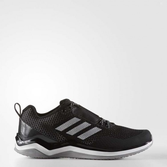 Mens Core Black/Metallic Silver/White Adidas Speed Trainer 3 Baseball Shoes 283WMOJX