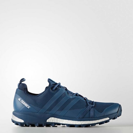 Mens Blue Night/White Adidas Terrex Agravic Outdoor Shoes 305SICVD