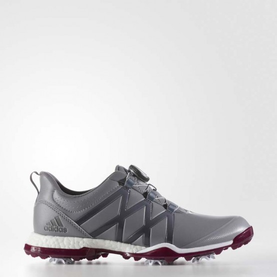 Womens Grey/Mystery Ruby Adidas Adipower Boost Boa Golf Shoes 330FNYBP