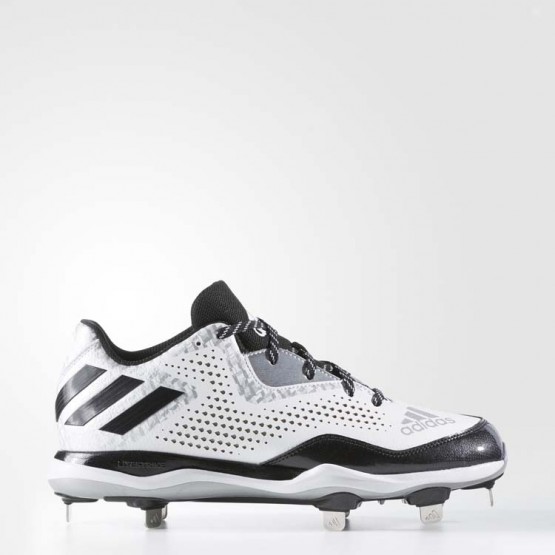 Mens White Ftw/Black/Metallic Silver Adidas Poweralley 4 Cleats Baseball Shoes 379YRGVQ