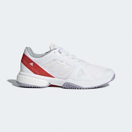 Womens White/Pearl Grey Adidas Barricade Boost Tennis Shoes 403NEHAV