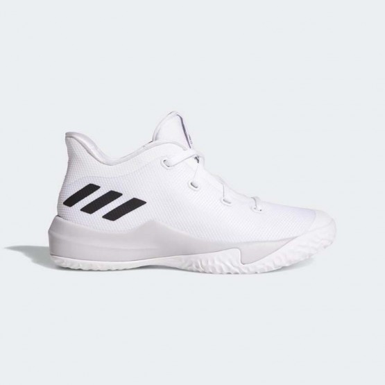 Kids White/Light Solid Grey/Core Black Adidas Rise Up 2 Basketball Shoes 449KLGPD