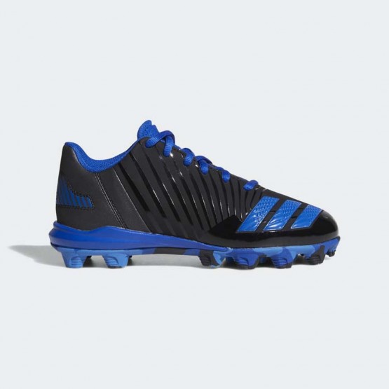 Kids Core Black/Air Force Blue/Collegiate Royal Adidas Icon Molded Cleats Baseball Shoes 495HWXVE