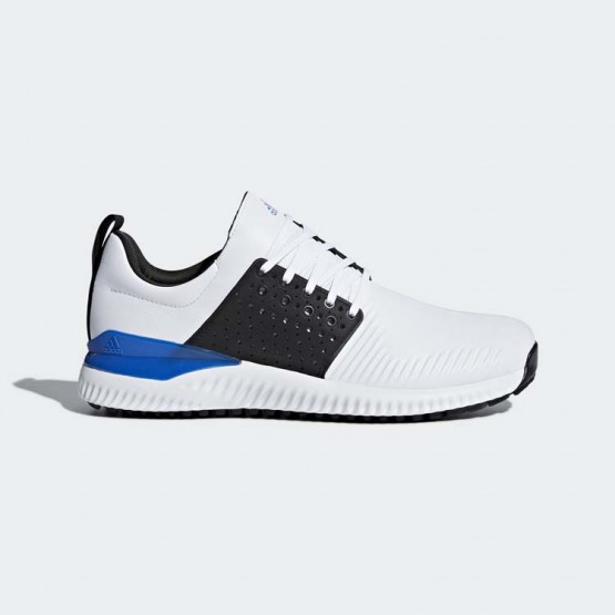 Mens White/Core Black/Blue Adidas Adicross Bounce Golf Shoes 544FVUSJ