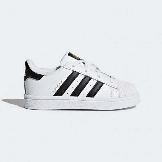 Kids White/Black Adidas Originals Superstar Shoes 553HZNWV