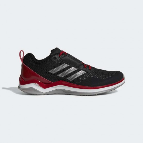 Mens Core Black/Iron Metallic/Power Red Adidas Speed Trainer 3 Baseball Shoes 586LIZMA