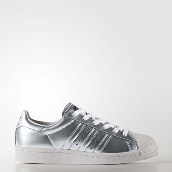 Womens Silver Metallic/White Ftw Adidas Originals Superstar Boost Shoes 678PGWZL