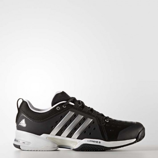 Mens Core Black/Metallic Silver/White Adidas Barricade Classic Wide 4e Tennis Shoes 948WSKCM