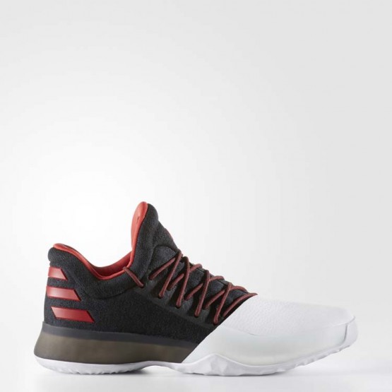 Mens Core Black/Light Scarlet/White Adidas Harden Vol. 1 Basketball Shoes 972MRSQU