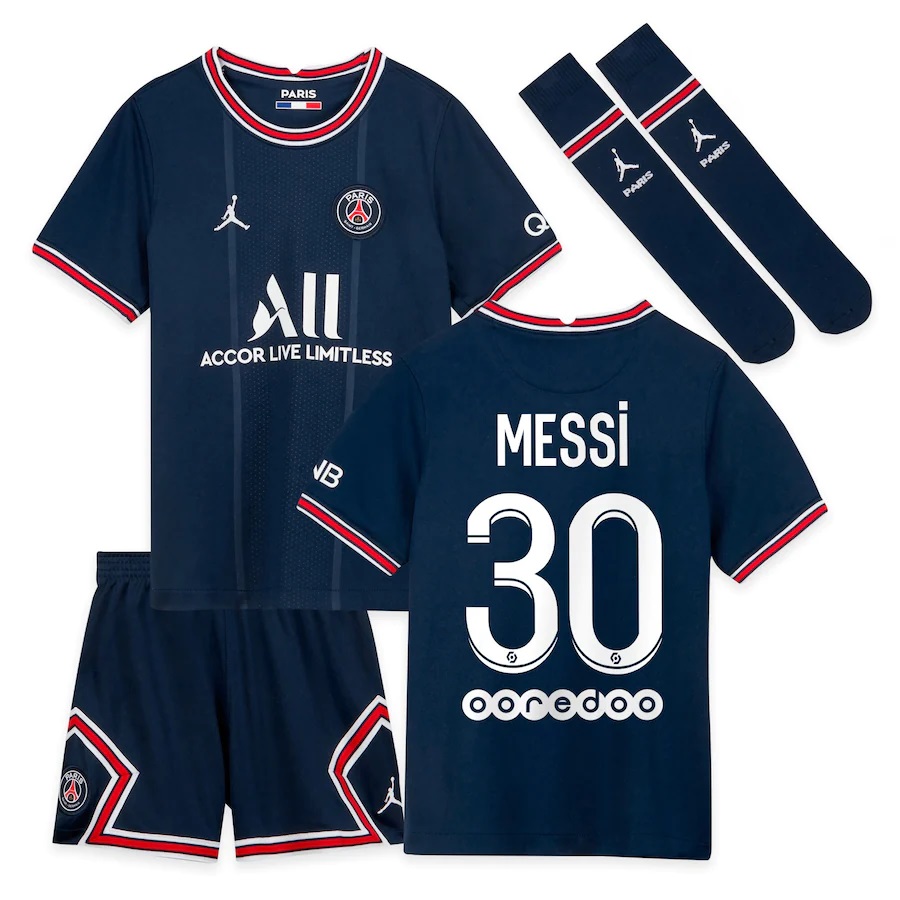 Men 2021-2022 Club Paris St German home aaa version blue #30 Messi Soccer Jersey(with shorts/socks)->green bay packers->NFL Jersey